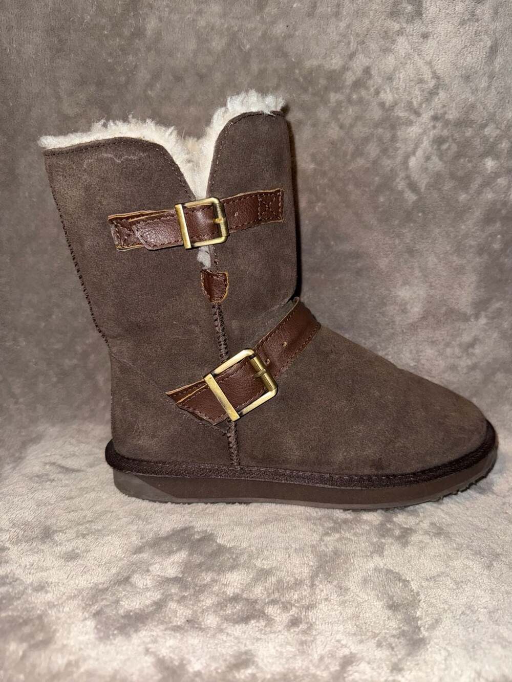 BooRoo Women's Brown Suede Buckle Boots Size 8